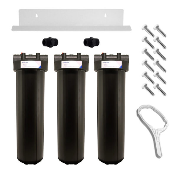 Black Sediment Filter Housing, Triple 20" x 4-1/2" Full Flow/BB